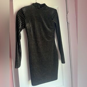 Akira Long Sleeve Suede Dress